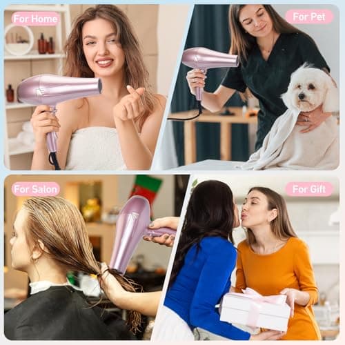CONFU Hair Dryer, Professional Ionic Salon Blow Dryer with Diffuser for Women and Men, 5X Fast Drying, Powerful and Quiet Hair Blow Dryer for Fast & Easy Styling (1875 Watts) 7
