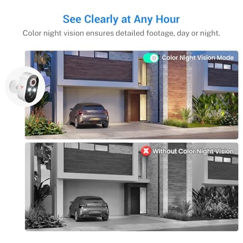 Blazique 1080p Solar Security Camera, Smart AI Human Detection, Color Night Vision, 2-Way Audio, Cloud Storage Sold Separately, 2.4G WiFi, Wireless Indoor/Outdoor Surveillance Bullet Cam (2 Pack) 5