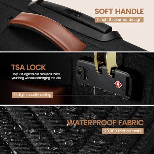 LOVEVOOK Carry On Luggage 22x14x9 Airline Approved,20 Inch Carry-on Suitcase for Women,Softside Suitcases with Wheels,Rolling Checked Luggage with TSA Lock,Lightweight Travel 5