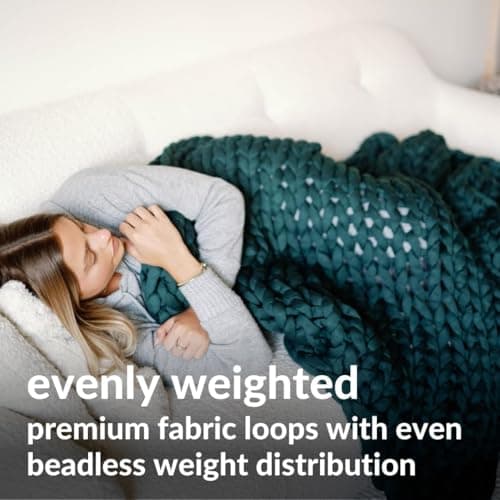 Nuzzie Original Knit Weighted Blanket - Breathable, Cooling, Hand Made Knit Throw Blanket for Sleep - Machine Washable, Stylish Decor Design (Forest Green, Queen | 22lbs | 60"x80") 6