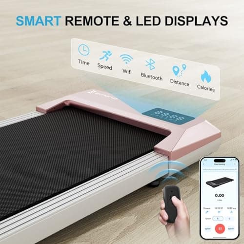 Superun Treadmills Walking Pad with 9% Auto Incline for Home Office, 3 in 1 Under Desk Walking Pad with Wide LED Display, Walking Pad with Smart APP & Remote Control, 300 Lbs Capacity 6