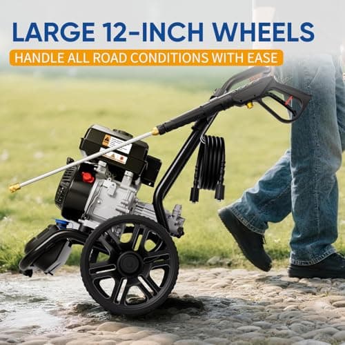 TOOLCY Gas Pressure Washer 3400 PSI 2.8 GPM, 212cc Engine Gas Powered Washer with Enhanced Pump, 30FT Pressure Washer Hose, Soap Tank, Pressure Gun & 5 Tips for Cars/Driveways/Homes/Patios 6
