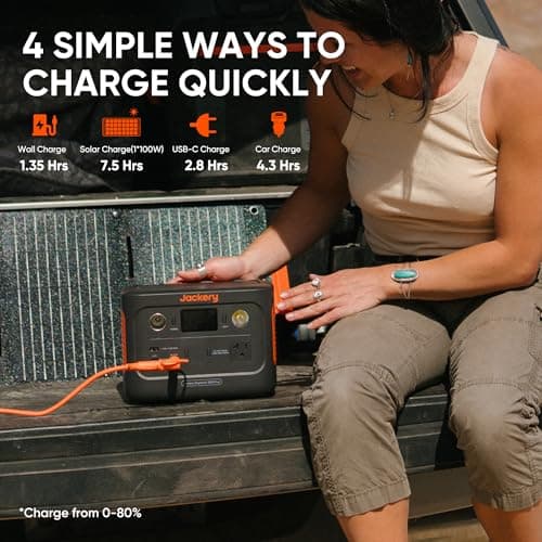 Jackery Solar Generator 300 Plus Portable Power Station with 40W Book-sized Solar Panel, 288Wh Backup LiFePO4 Battery, 300W AC Outlet, Only 5KG for RV, Outdoors, Camping, Traveling, and Emergencies 6