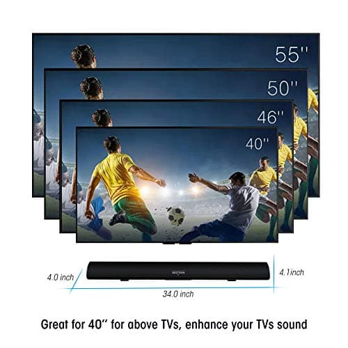 BESTISAN 80 Watt Soundbar, Sound Bars for TV of Home Theater System (Bluetooth 5.0, 34 inch, DSP, Strong Bass, Wireless Wired Connections, Bass Adjustable, Wall Mountable) 6