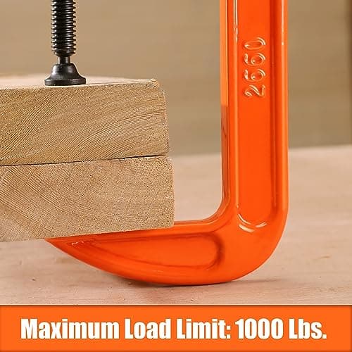 Pony 6-in C-Clamp Set, Clamps for Woodworking,1000lbs Load Limit, 2660 C-Clamp, Ideal for most DIY, Woodworking and Household Clamping Projects-2 Pack 6