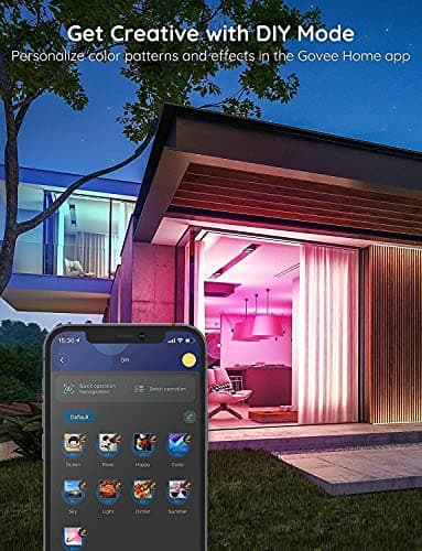 Govee 100ft LED Strip Lights, Bluetooth RGB LED Lights with App Control, 64 Scenes and Music Sync LED Strip Lighting for Bedroom, Living Room, Kitchen, Party, ETL Listed Adapter 6