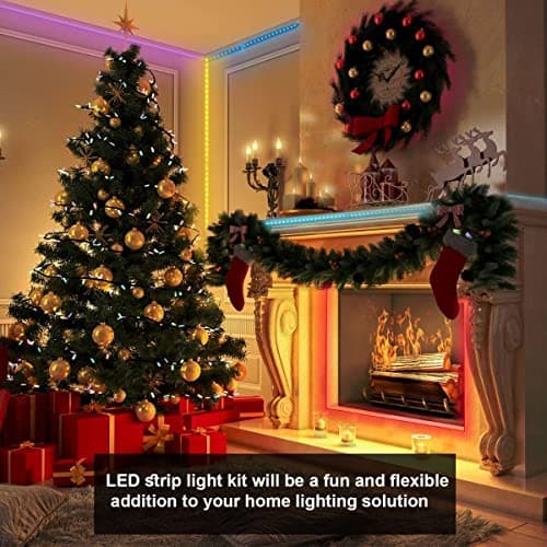 GOADROM LED Strip Lights Waterproof, Ultra Brighter 300LEDs IP65 Color Changing LED Lights for Bedroom,Built-in-Mic,Music Sync LED Light Strips,Phone Smart Controlled(APP+Remote +Mic/16.5ftx1) 6