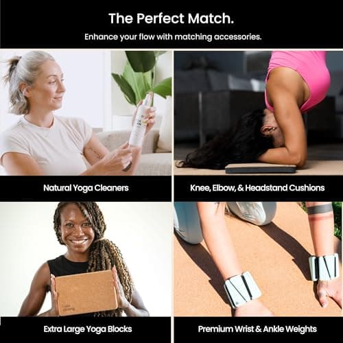 Luxury Cork Yoga Mat - Non Slip, Extra Thick Grip. Thicker, Longer, and Wider for More Comfort and Support. Tough Enough For Hot Yoga. Natural, Non Toxic, and Eco Friendly. Optional Alignment Lines. 9