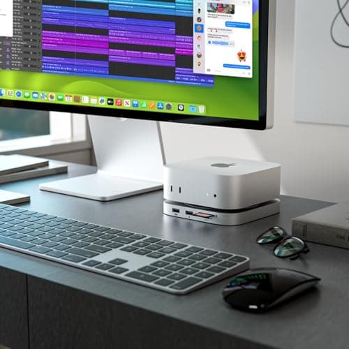 Minisopuru MINI4PRO Mac mini M4 Dock with 4K@60 HDMI, 8TB M.2 NVMe SSD Enclosure, Mac mini Hub & Stand for Mac mini M4 and M4 Pro 2024 (TF/SD Slot, 3* USB-A 2.0, Audio) | Silver 7
