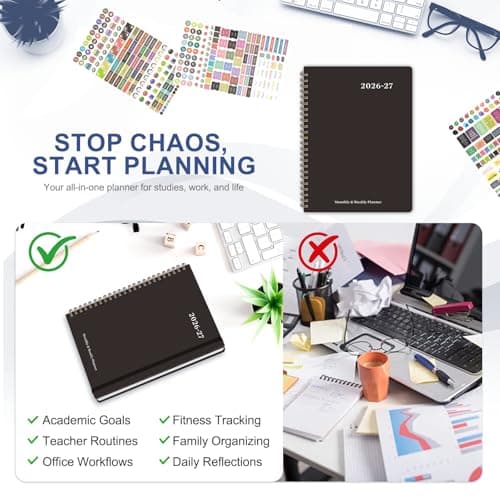 Planner 2026-2027, Weekly and Monthly Academic Year Calendar Planner, July 2026 - June 2027, Daily Agenda Book for Office School Supplies, A5(6.3'' x 8.5'') 7