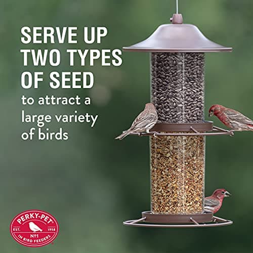Perky-Pet Large 2-Tier Panorama Wild Bird Outdoor Feeder with Hanging Hook - 325SCOMBO-1SR - 4.5 lb Seed Capacity - Durable Construction - Versatile Hanging with Included Hook 6