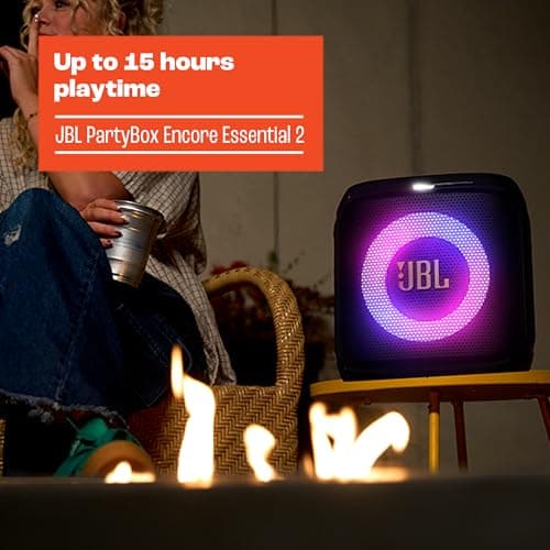 JBL PartyBox Encore Essential 2 - Portable Battery-Powered Party Speaker with AI Sound Boost, Up to 15 Hours of Play time, IPX4 Splash Proof, and Multi-Speaker Connection by Auracast (Black) 5