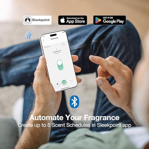 Airversa Waterless Essential Oil Diffuser for Home Large Room and Commercial Use, Up to 2000 sq ft, App Control Cold Air Diffuser, 400mL, DC-12V/1A Plug in Wall, Smart Scent Air Machine, ANW-White 4