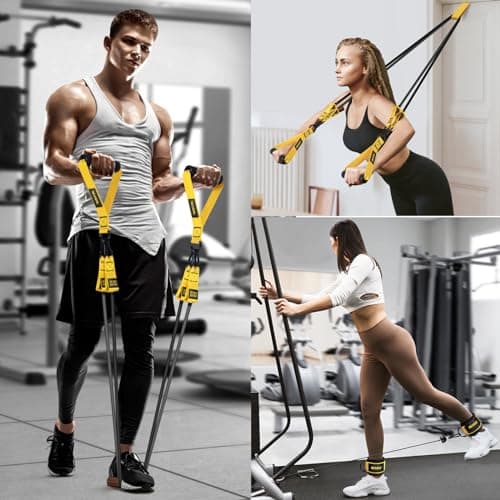 Heavy Resistance Bands for Working Out, 300lbs/360lb/420lb Exercise Bands Workout Bands with Handles, Door Anchor, Ankle Straps, Home Gym Workout Equipment for Men Fitness Strength Training Stretching 6