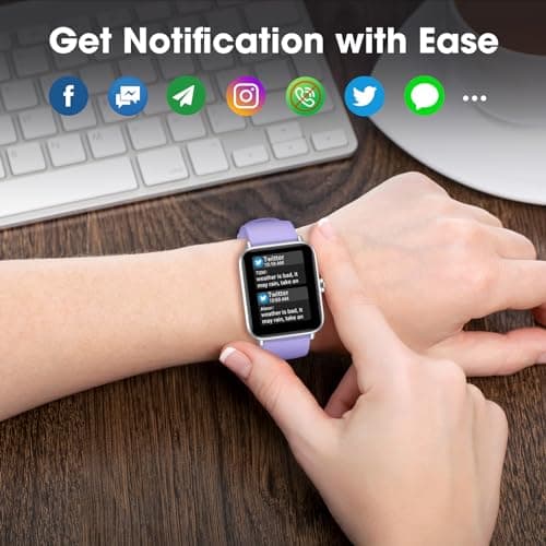 TYKOIT Smart Watch, Fitness Tracker with Heart Rate Monitor, Blood Oxygen, Sleep Tracker, 41mm Touchscreen Smartwatch for Android iOS Waterproof Pedometer Watches Step Calories Tracker for Women Men 6