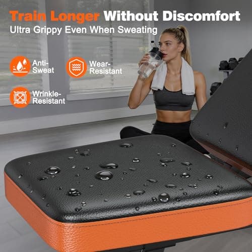 Fostoy Weight Bench Set, 770lbs Bench Press Rack, Adjustable Weight Benches for Home Gym, Olympic Workout Bench for Full Body Training, Flat Incline Bench With Removable Foot Catch 6