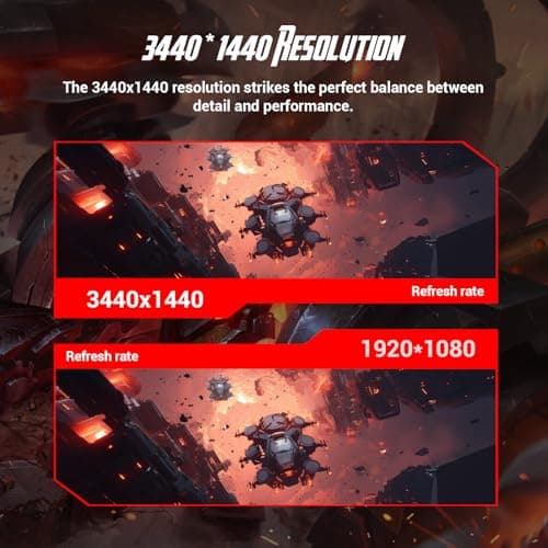 YXPC 34 inch Curved Ultrawide Computer Gaming Monitor 100Hz,UWQHD 3440x1440,1500R,1ms (MPRT),HDR, 300nits, sRGB99%,FreeSync,HDMI2.0(TMDS) x2,DP1.4 x2,Eye Care，VESA（75 * 75mm） 6