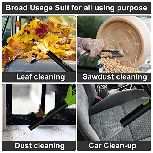 Leisch Life 21V Leaf Blower Cordless | Handheld Electric Lightweight Blower with 2.0Ah Rechargeable Battery & Fast Charger | Adjustable Speeds, Portable Design for Lawn, Patio, Yard, Sidewalk Cleaning 6