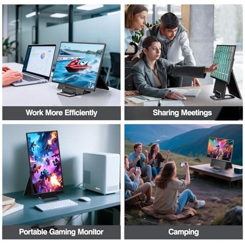 23.8'' Portable Monitor,FHD 1080P 100Hz IPS Laptop Screen Extender,USB-C HDMI Large Office Gaming Second Monitor Extender with Detachable Stand for Mac Windows PS5 Xbox Switch(Built-in Speakers) 5