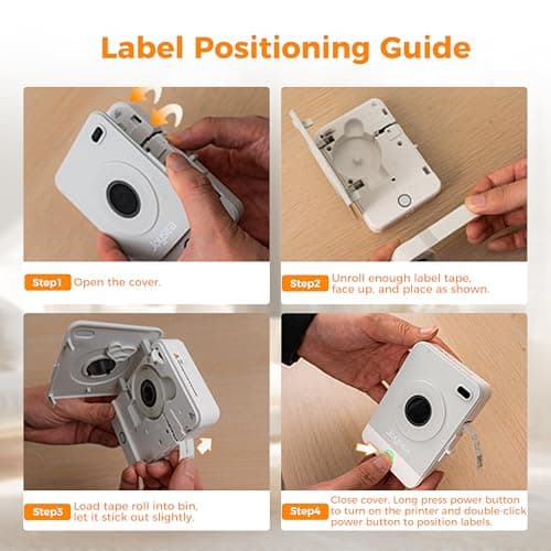 Joysea OP1 Label Maker Machine with Tape, Wireless Small Label Maker Bluetooth with Multiple Templates for Home School Office Organization, Thermal Sticker Printer Gray White 6