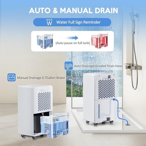 Kol Air 2500 Sq.Ft Dehumidifier with Drain Hose for Basement and Home Large Bedroom Bathroom, 35 Pints Dehumidifiers with Auto Shut Off, Intelligent Humidity Control, Auto Defrost, 3 Modes, 24HR Timer 5