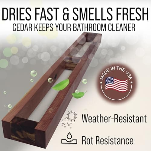 Root Vida Cedar Wood Towel Rack – 30” Wall Mounted Nordic Style Towel Holder | Solid Eastern Red Cedar | Indoor & Outdoor Spa, Sauna, Bathroom | Minimalist Shelf Design (Oiled Finish) 7