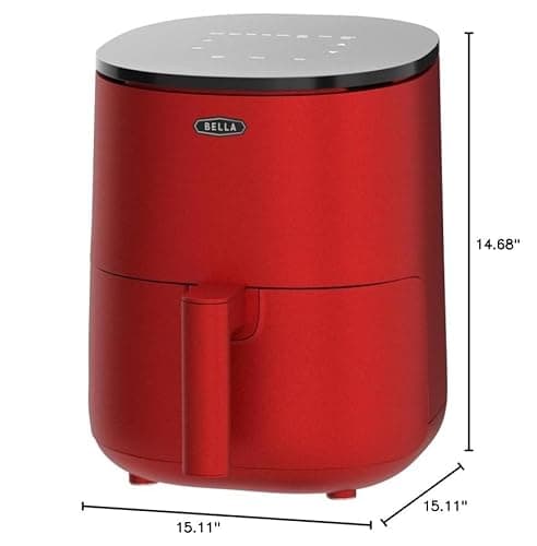 BELLA 3 Qt Touchscreen Air Fryer Oven and 5-in-1 Multicooker with Removable Nonstick Dishwasher Safe Crisping Tray and Basket, 1400 Watt Heating System, Matte Red 7