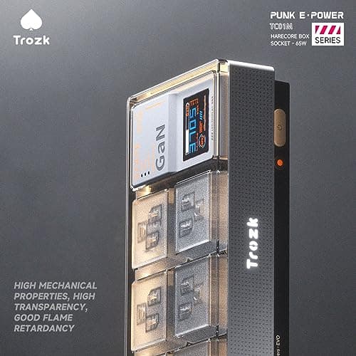 Trozk Surge Protector Power Strip, 6 Outlets with 2 USB A and 2 USB C Port for Multiple Devices, Color Digital Screen, 65W Power Delivery Charging for Home, Office, Dorm Essential (White) 8