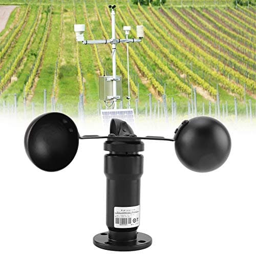 Wind Speed Sensor, Pulse Signal Output Aluminum Alloyed Wind Speed Sensor Anemometer 3
