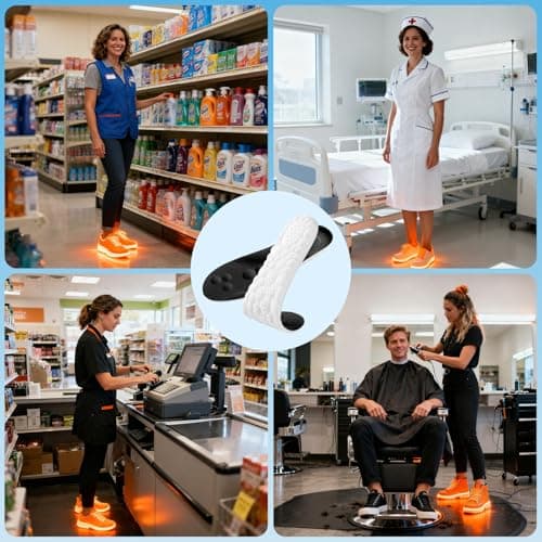 4D Cloud-Like Comfort Soles for Women - Soft Memory Foam Cushioning Insoles - Trim to Fit Steppers Insoles with Arch Support for Foot Pain Relief and Fatigue Reduction(US W 6.5-9) 7