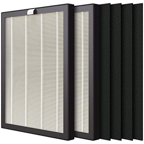 VEVA 9000 Premium HEPA Replacement Filter 2 Pack Including 4 Carbon Pre Filters Compatible with VEVA ProHEPA 9000 Air Purifier