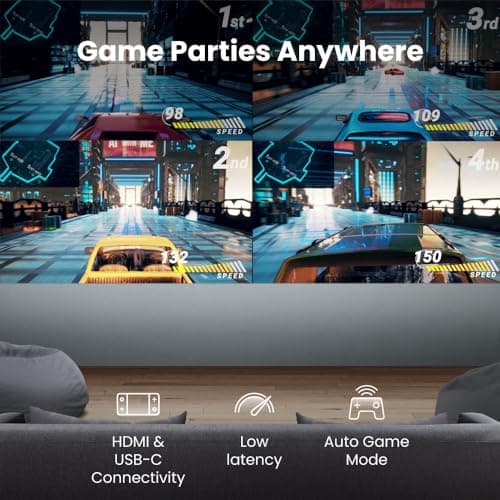 BenQ GP100A | Outdoor 4K supported Portable Projector | 1080p Resolution | 1000 ANSI Lumens | Built-in Netflix, Chromecast, AirPlay & Android TV | Autofocus & Auto 2D Keystone | 20W Speaker 6