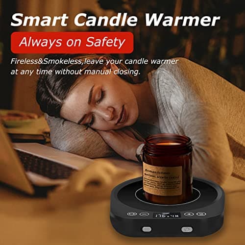 PUSEE Candle Mug Warmer Electric, Auto On/Off Gravity-Induction Coffee Warmer with 9 Temp Settings, 1-9 Timer Candle Melter, Beverage Warmer for Home & Office 3