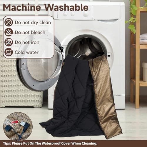 QOTOLY Heated Blanket Outdoors, Battery Operated Heated Throw with 10000mAh Power Bank, Cordless Wearable Electric Blanket & Shawl, 6-Zone Fast Heating for Camping, Hiking, Stadium Events & Travel 7