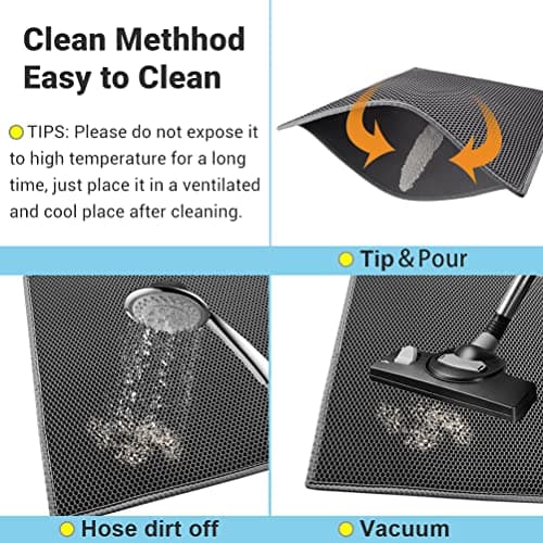 Pieviev Cat Litter Mat Double Layer Waterproof Urine Proof Trapping Mat 1 Pack (Gray, 24x15 Inch (Pack of 1)) 5