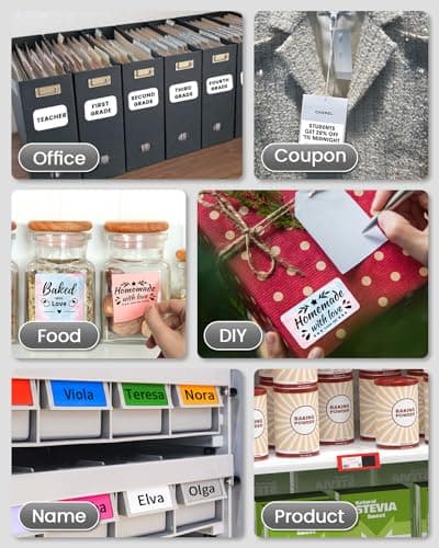 Phomemo Label Maker,M220 Label Printer,3 Inch Bluetooth Thermal Label Maker Machine with 6000+ Icons,700+ Templates,400+ Fonts,for Kids School Items,Small Business,Large Sticker 5