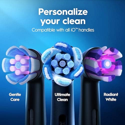 Oral-B iO Deep Clean Rechargeable Electric Toothbrush, White, iO Series 3 Limited, 2 Brush Heads, Travel Case, Pressure Sensor, 3 Cleaning Settings, 2-Minute Timer 8