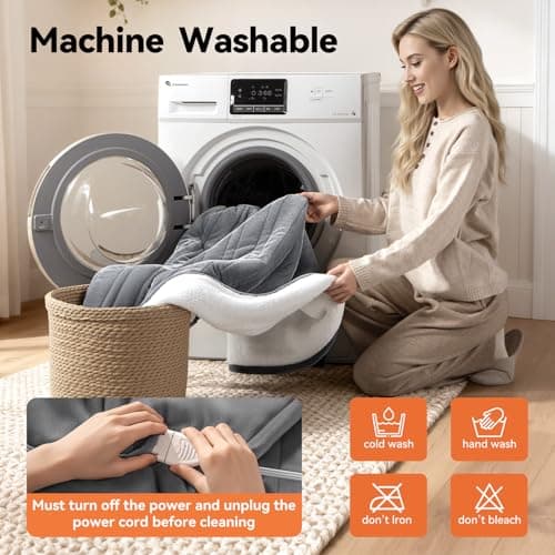 Heated Blanket Electric King - Dual Control Ultimate Safety with Dual-Core Tech, ETL Certified, 100x90", 10H Auto Off, 8 Heat Levels, Dual-Sided Flannel & Sherpa, Ideal for Spacious King Size Beds 7