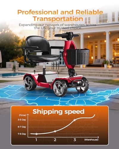 IQIRAF Foldable Mobility Scooters for Seniors, Black Powered Electric Wheelchair, 4 Wheel Lightweight Mobility Scooters for Adults, Mobility Scooter with Seat, Folding Travel Motorized Scooter 6