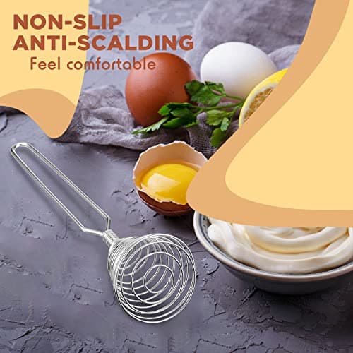 CHENGU 4 Pieces Stainless Steel French Style Spring Whisk, 8.46 Inches x 1.97 Inches, Silver 7