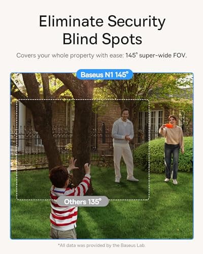Baseus Security Cameras Wireless Outdoor, N1 2-Cam Kit with True 2K Clarity, No Monthly Fee, 16TB Expandable Local Storage, 210-Day Battery Life, Spotlight & Alarm, Works with Alexa and Google Home 5