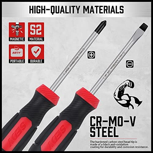 Magnetic Screwdriver Set 11-Piece, 5x Slotted 5x Phillips Screwdriver Sets and Magnetizer Demagnetize, Premium Screw Driver with Case 6