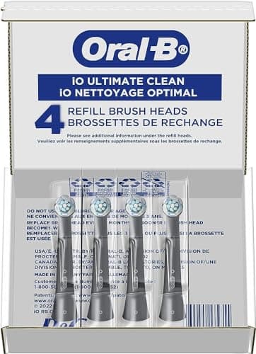 Oral-B iO Series Ultimate Clean Electric Toothbrush Replacement Brush Heads for an Oral-B Electric Toothbrush, 4 Count, Black 8