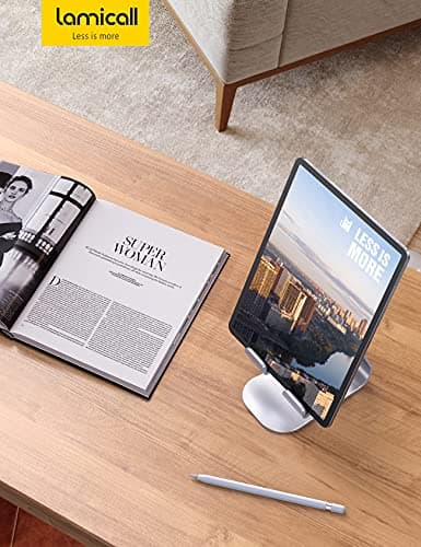 Lamicall Tablet Stand, Adjustable Tablet Holder - Desktop Stand Dock Holder for 4-13" Tablets, iPad Pro 11, 9.7, 10.5, 12.9 Air Mini, Kindle, Tab, iPhone 17 Pro Max, Switch, Office Desk Accessories 7
