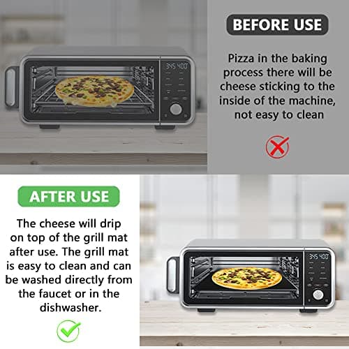 for Ninja Foodi Reusable Air Fryer Liners 12x12inch Non-Stick，Bottom of Toaster Oven Mat,3x Liners + 3x Mesh Sheets, Baking/Microwave/Grill,450°F,Pre-Cut Square for SP101/SP201/SP301/SP351 7
