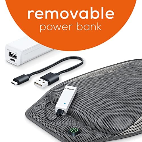 Beurer Portable Wireless Heated Seat Cushion with Convenient Storage Bag, Rechargeable, Durable for Indoor & Outdoor Use, Dark Grey 1 Count (Pack of 1) 9
