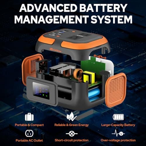 Portable Power Station 120W, Power Bank with AC Outlet, Portable Generator 97.6Wh External Battery Power Pack with USB C Input for Camping Home Van Life Adventure Backup 8