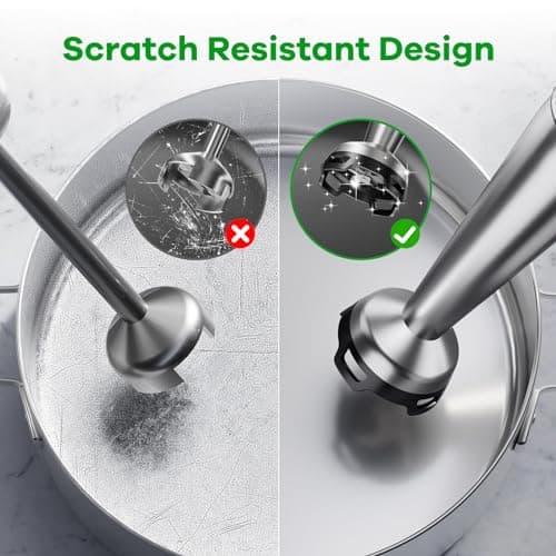 Immersion Blender Handheld Corded Hand Blenders Set 1100W, Trigger Variable Speed 5 in 1 Stick Emulsifier with Chopper, Whisk and Frother for Soup, Baby Food and Smoothies 5