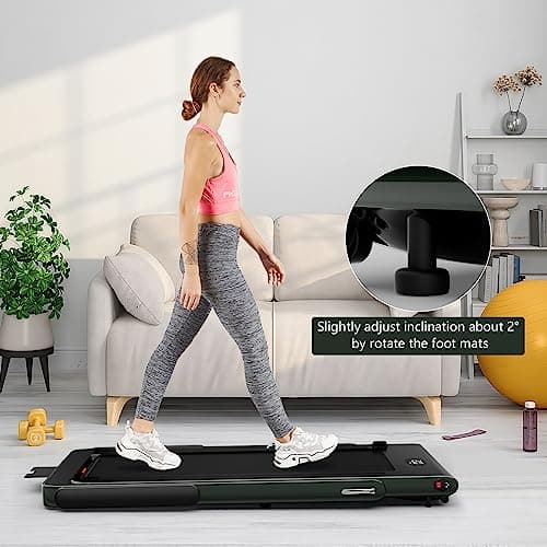 Goplus 2 in 1 Folding Treadmill, 2.25HP Superfit Under Desk Electric Treadmill, Installation-Free with Remote Control, APP Control and LED Display, Walking Jogging for Home Office 8
