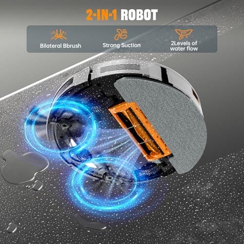 XIEBro Robot Vacuum with Schedule, Self-Charging, Slim, for Pet Hair, Hard Floor, Carpet BK9 5